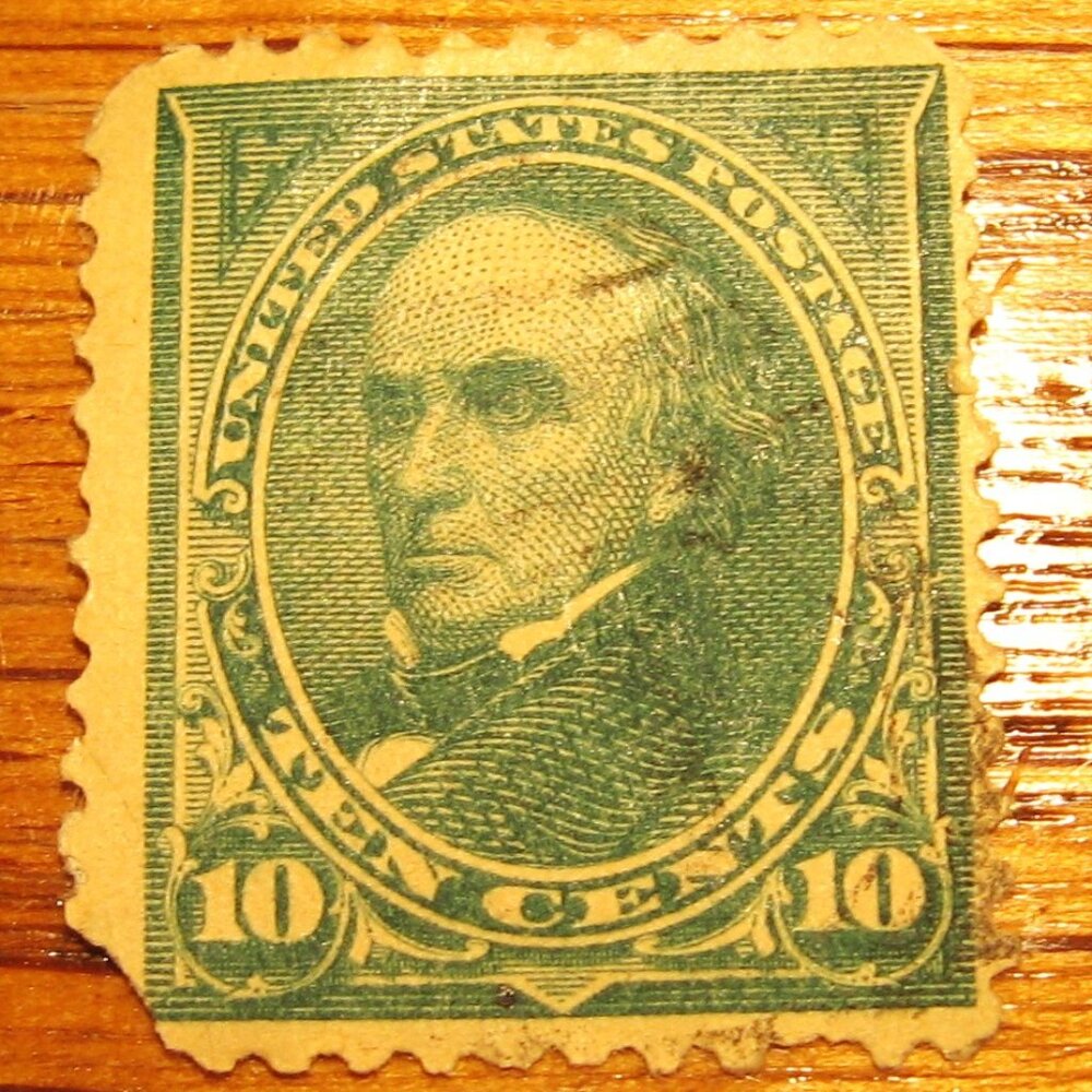 1895 Daniel Webster Green 10 cent stamp